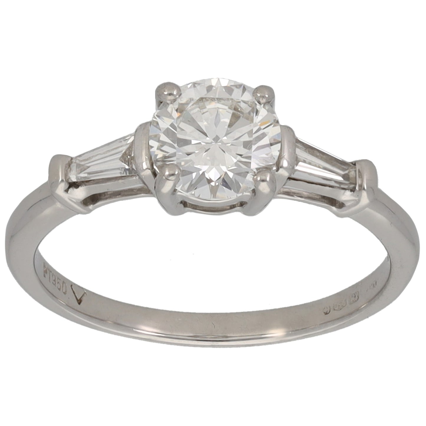 Platinum 1.20ct Diamond Trilogy Ring Size P