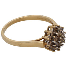 Load image into Gallery viewer, 9ct Gold 0.38ct Round Cut Diamond Cluster Ring Size Q

