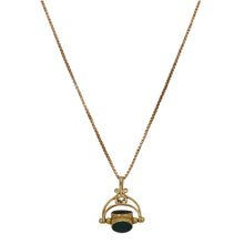 Load image into Gallery viewer, 9ct Gold Onyx &amp; Agate &amp; Carnelian Fob Pendant With Chain
