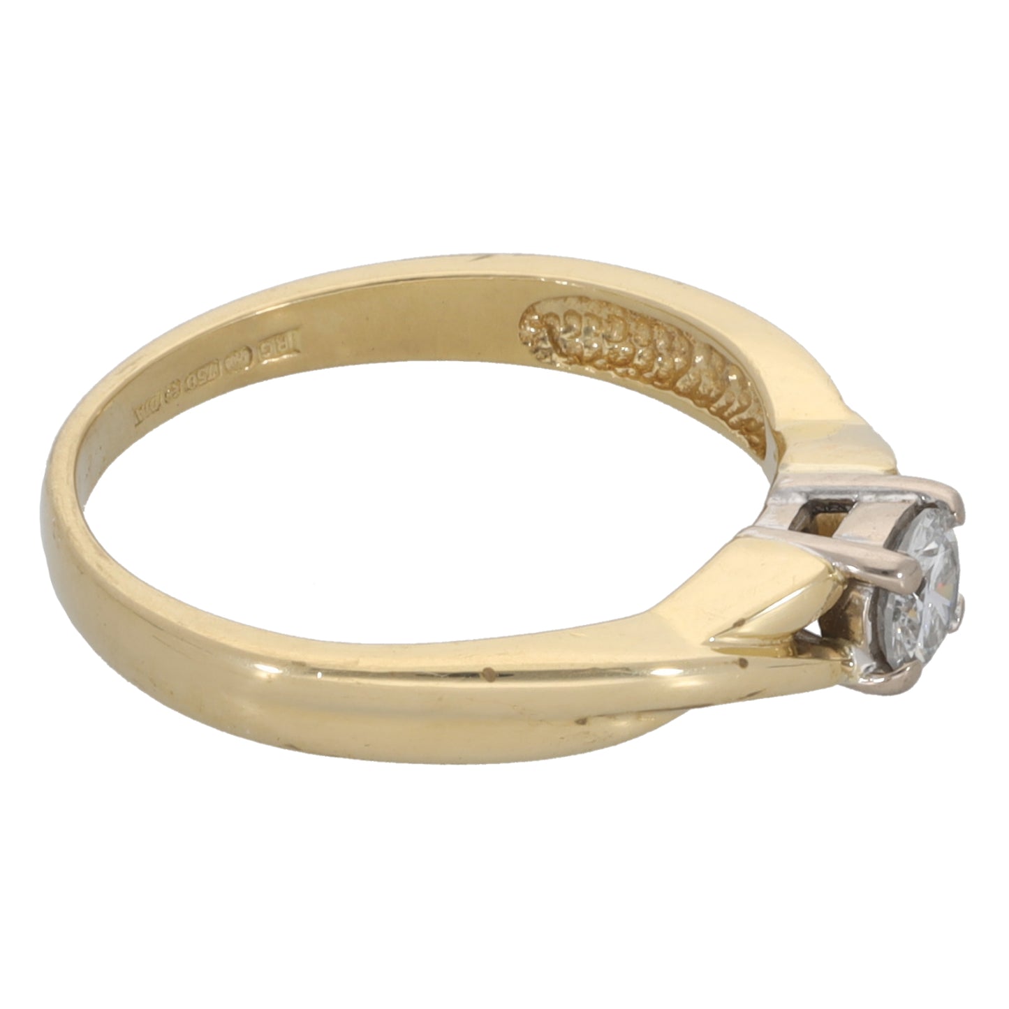 18ct Gold 0.22ct Diamond Solitaire Ring Size M